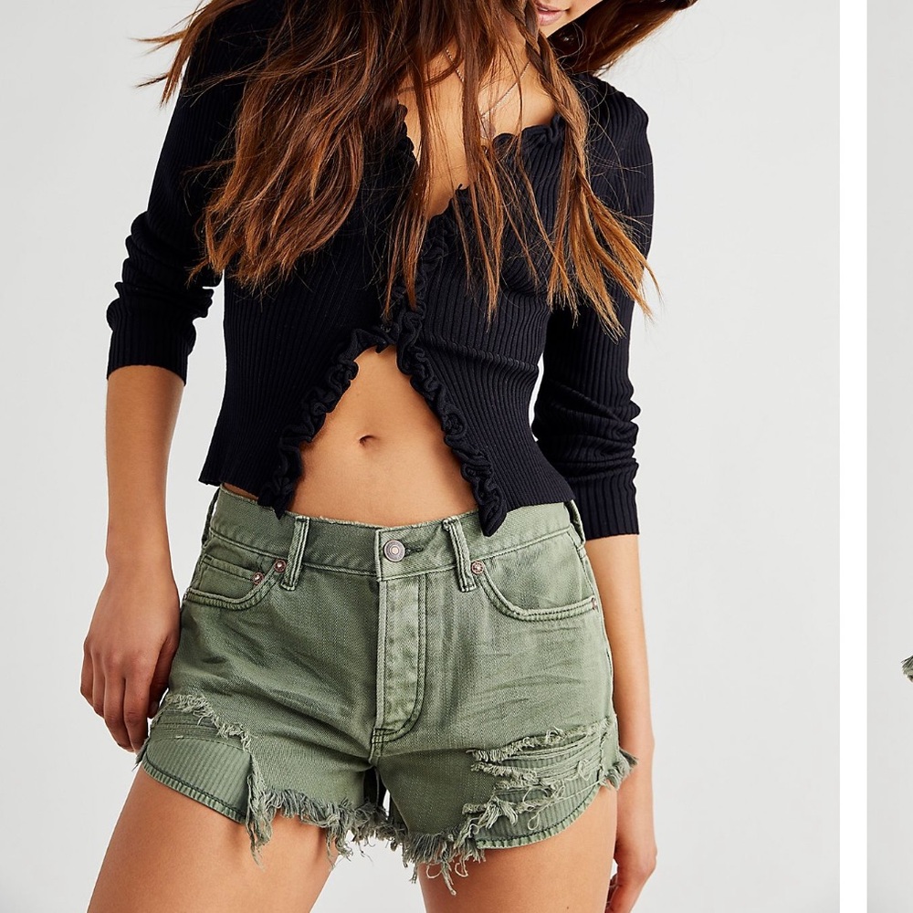 FP Green jean shorts
